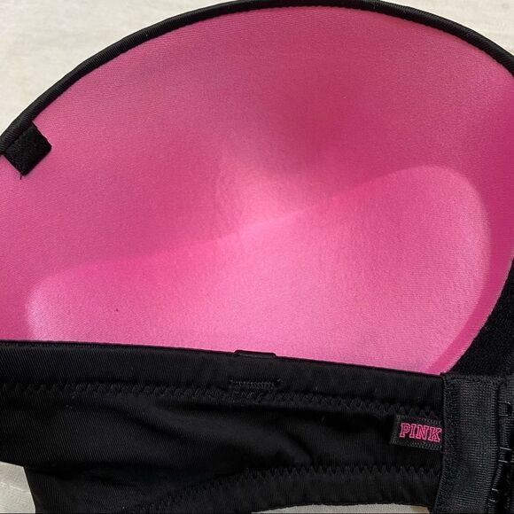 Victoria’s Secret Pink Black Strapless Push Up Bra Size 34DD - Picture 9 of 10